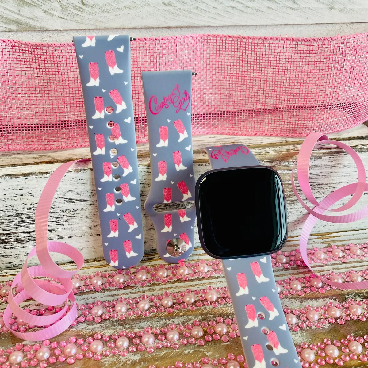 Country Girl Print Silicone Band For Fitbit Versa 1/2 1