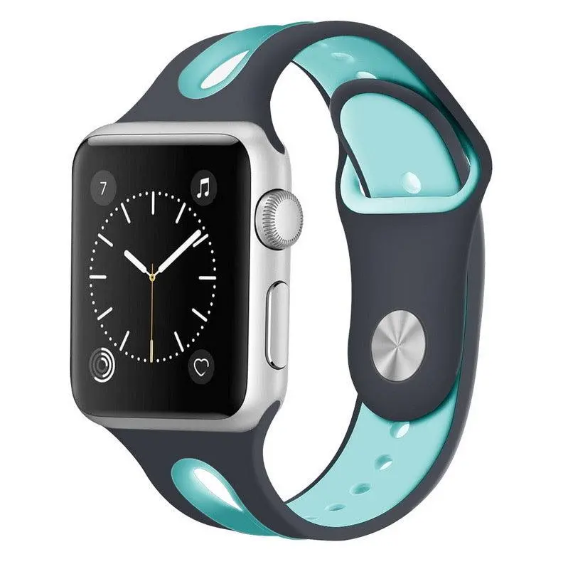 Breathable Sport Silicone Band For Apple Watch Multiple Colors Available 1