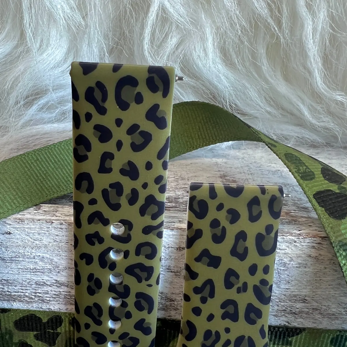 Olive Leopard Print Silicone Band For Samsung Watch 2