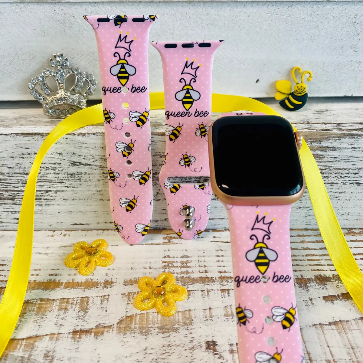 Queen Bee Print Silicone Band For Apple Watch 1