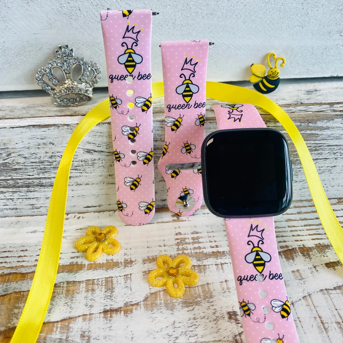 Queen Bee Print Silicone Band For Fitbit Versa 1/2 1