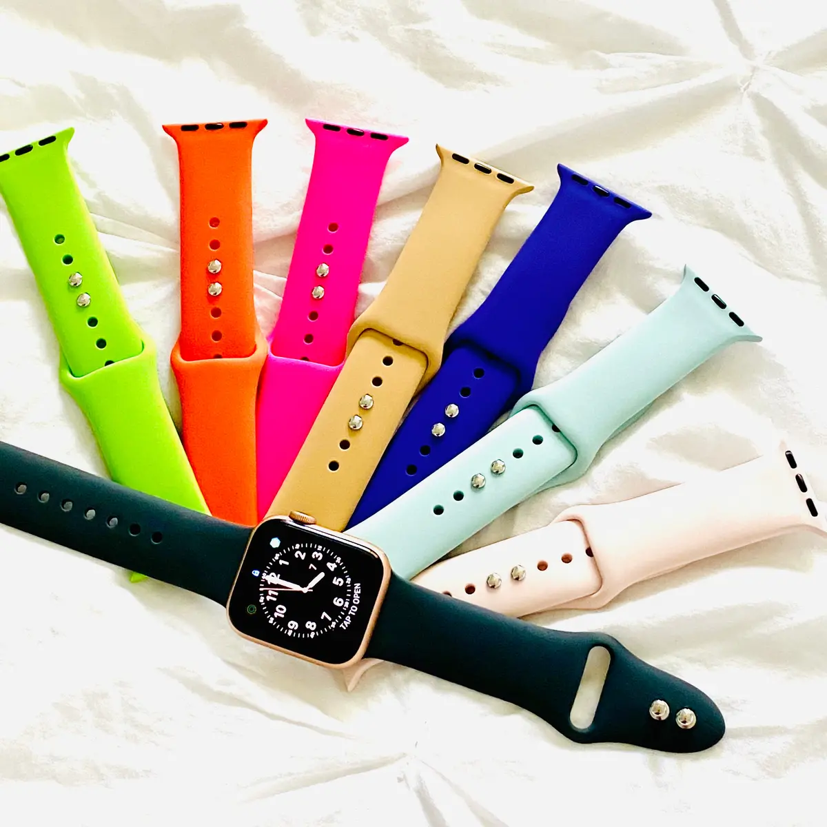 Solid Color Silicone Band For Apple Watch Multiple Colors Available 1