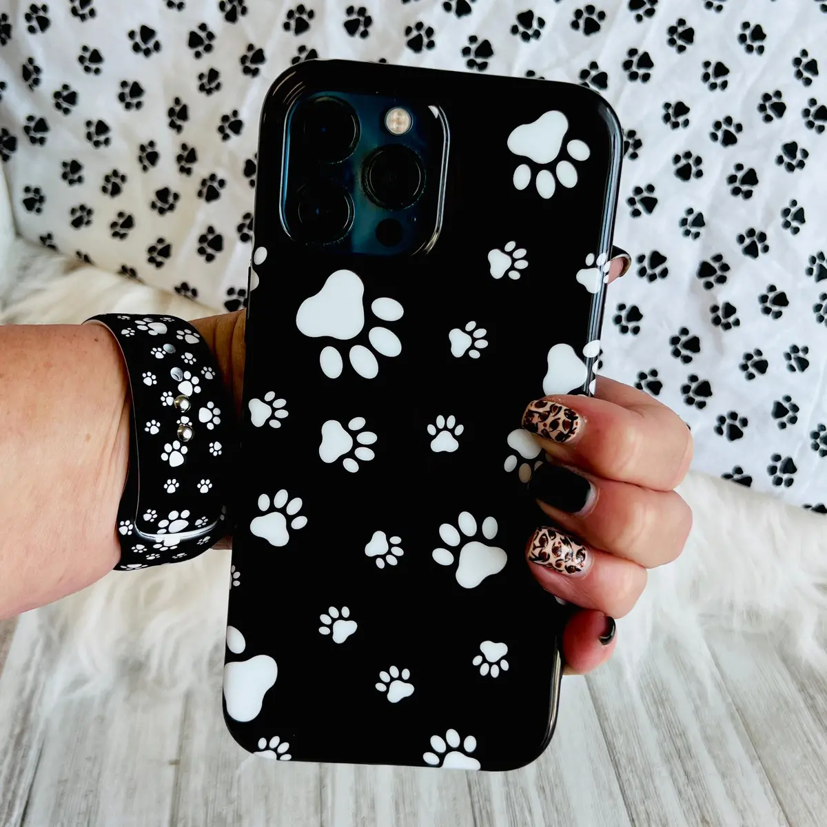 Black Paw Print Case For Iphone 1