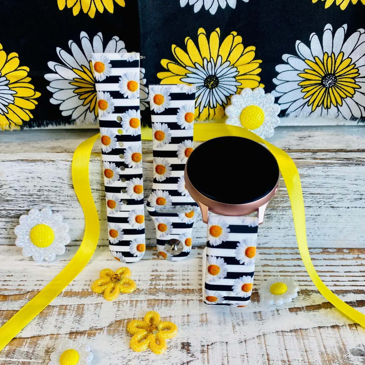 Cute Daisy Print Silicone Band For Samsung Watch 1