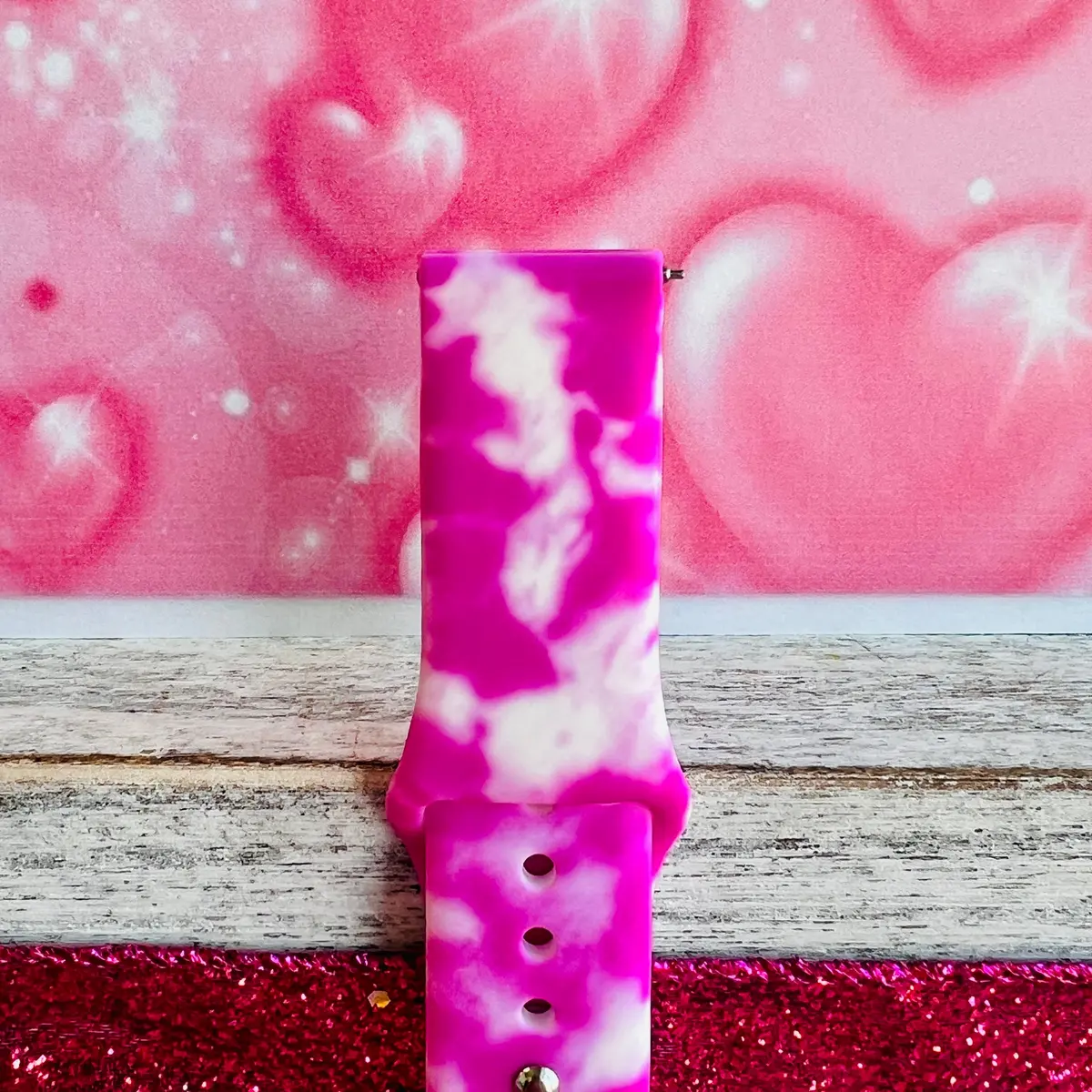Princess Pink Tie Dye Print Silicone Band For Samsung Watch 4