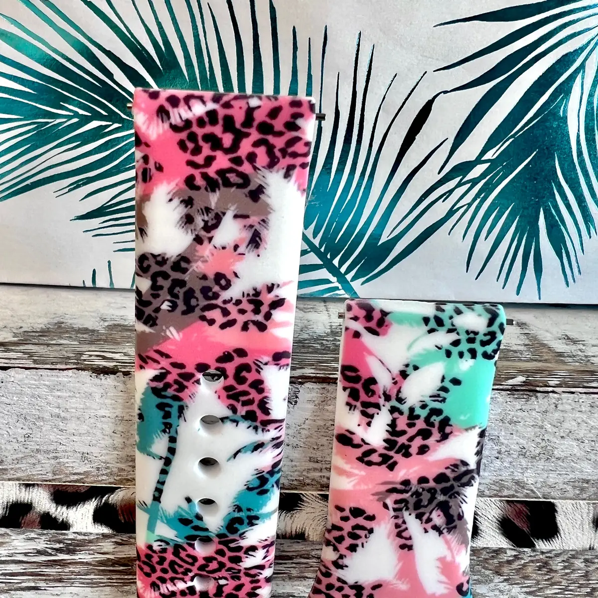 Leopard Palm Tree Print Silicone Band For Samsung Watch 2