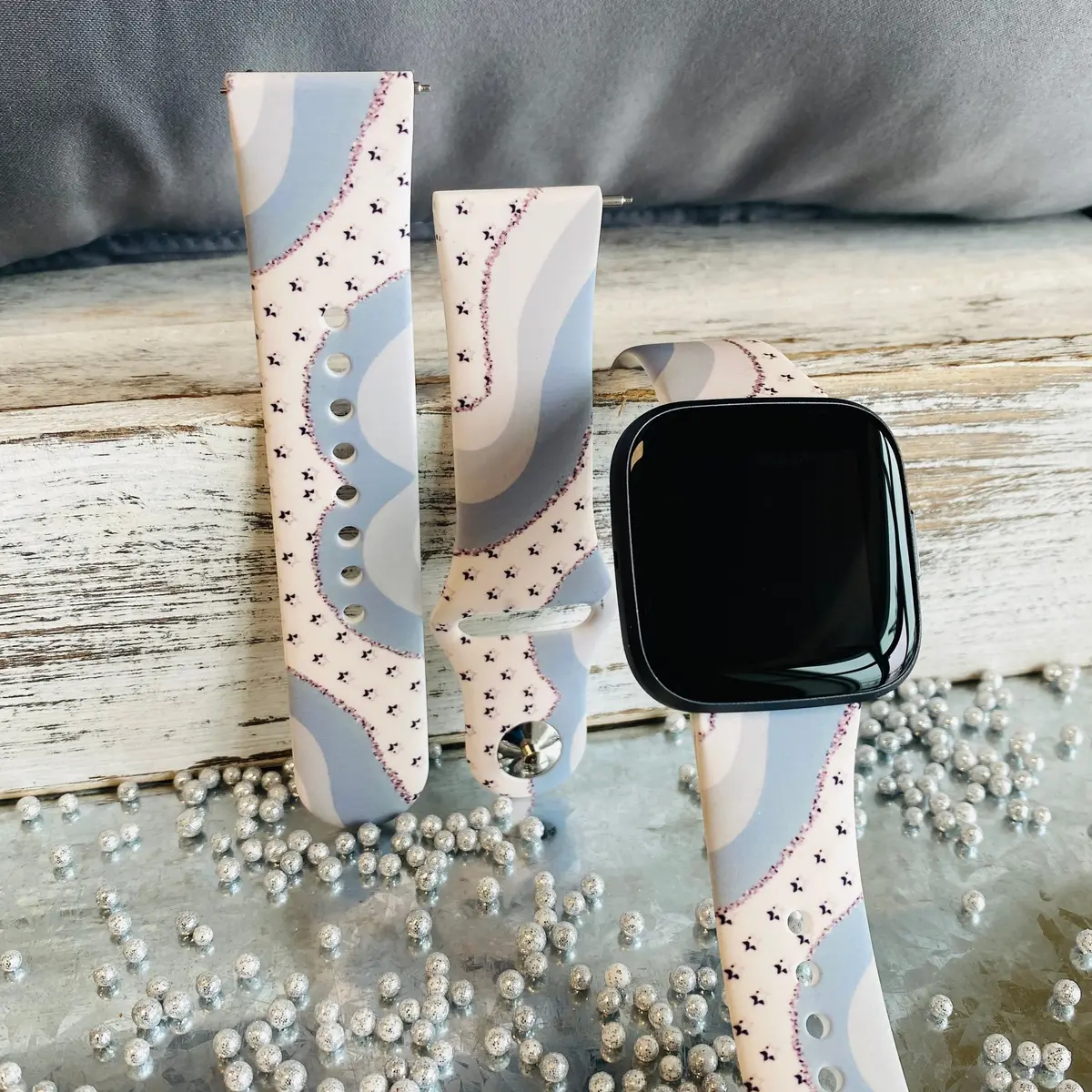 Milky Way Print Silicone Band For Fitbit Versa 1/2 1