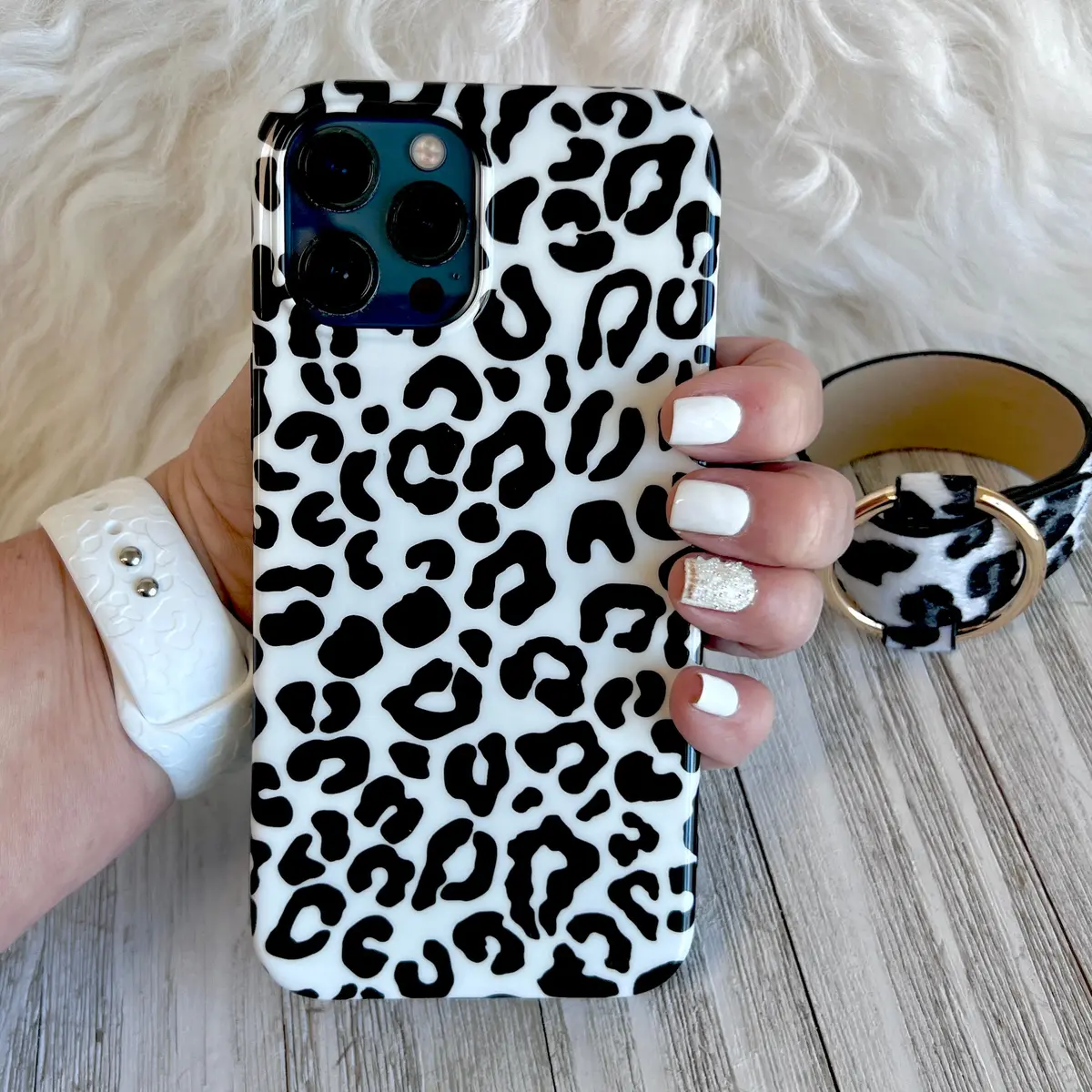 White Leopard Phone Case For Iphone 1