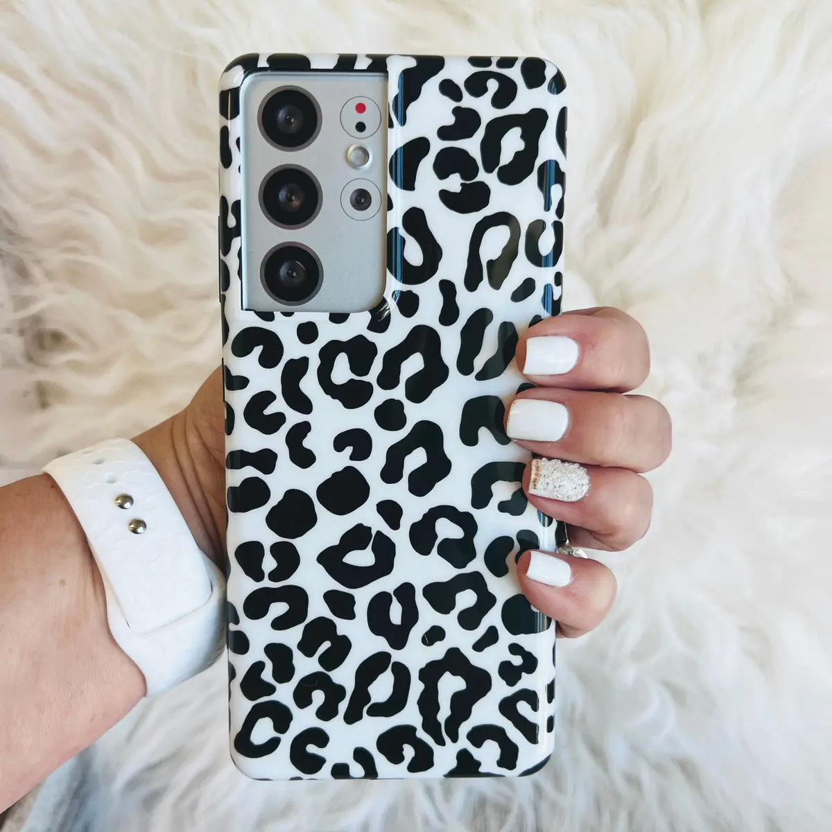 White Leopard Cell Phone Case For Samsung Galaxy 1