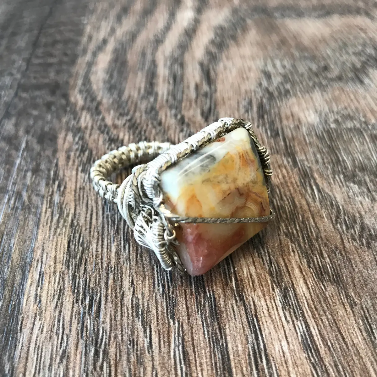 Chris Peters Wire Wrapped Agate Ring 1