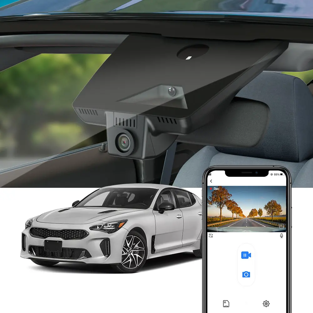 Fitcamx Dash Cam For Kia Stinger 2022-2024 (Rear Mirror Cover Part Number 96010-J5030) 1