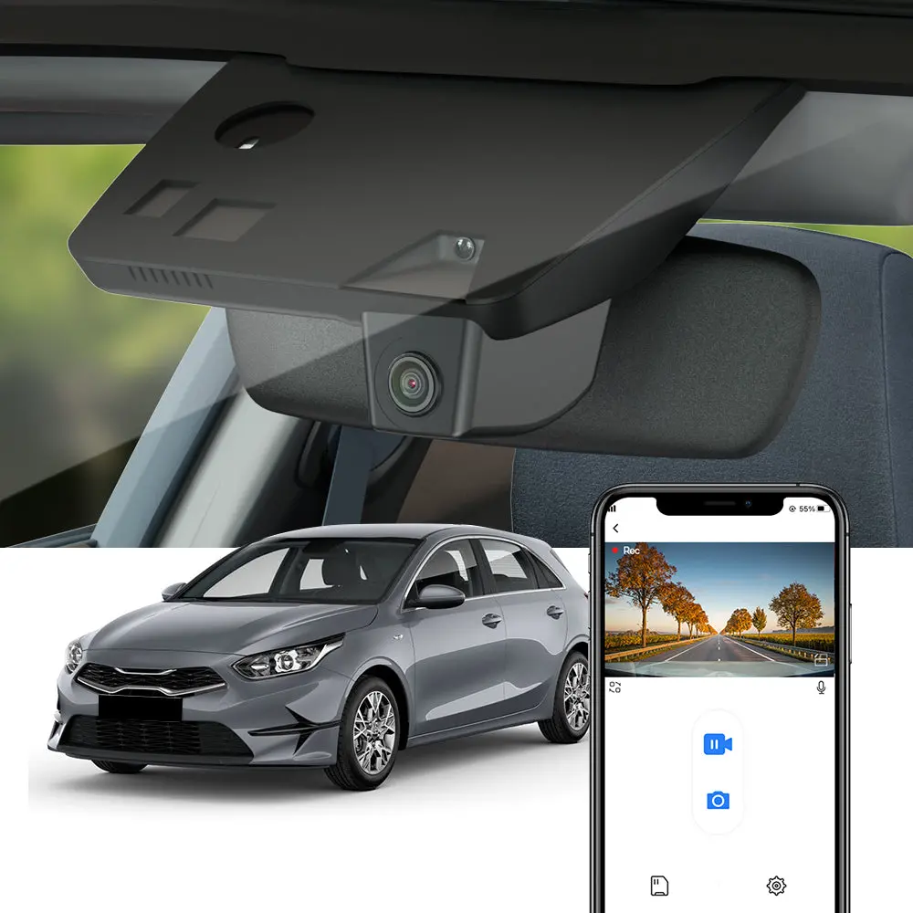 Fitcamx Dash Cam For Kia Ceed 2018-2023 (Right-Hand Drive Car) (Rear Mirror Cover Part Number 96010-J7900) 1