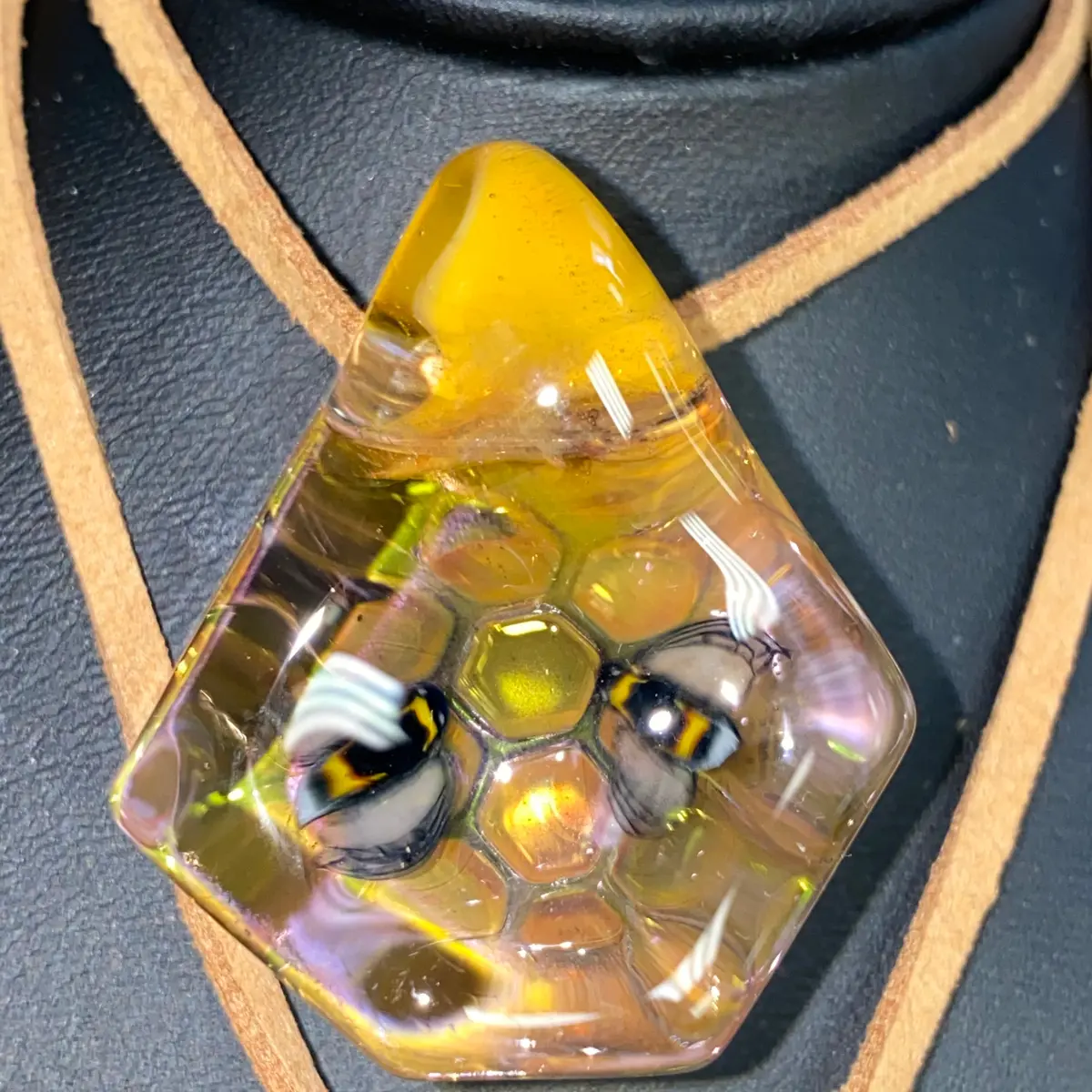 Jes Durfee Honeycomb Bee Pendant 1