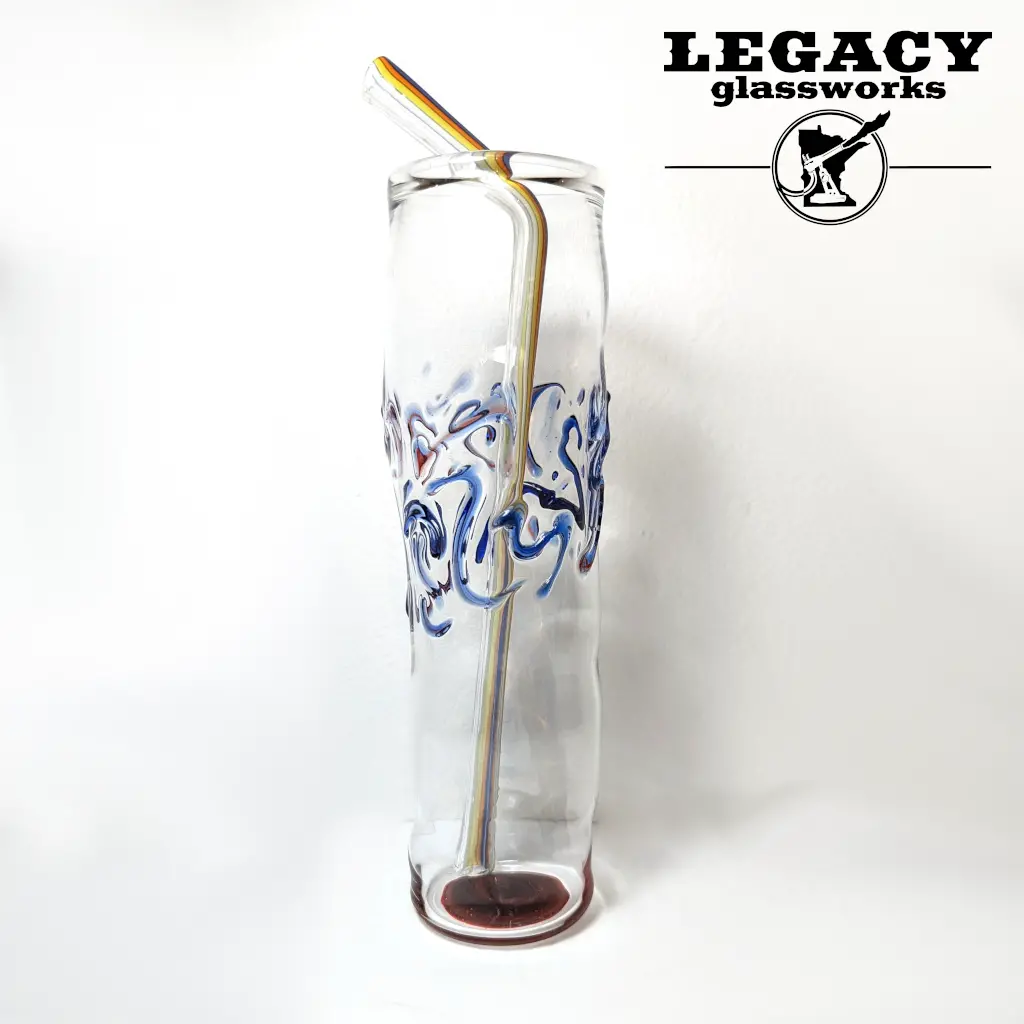 Joe Holzhausen Glass Cup W/Straw 1