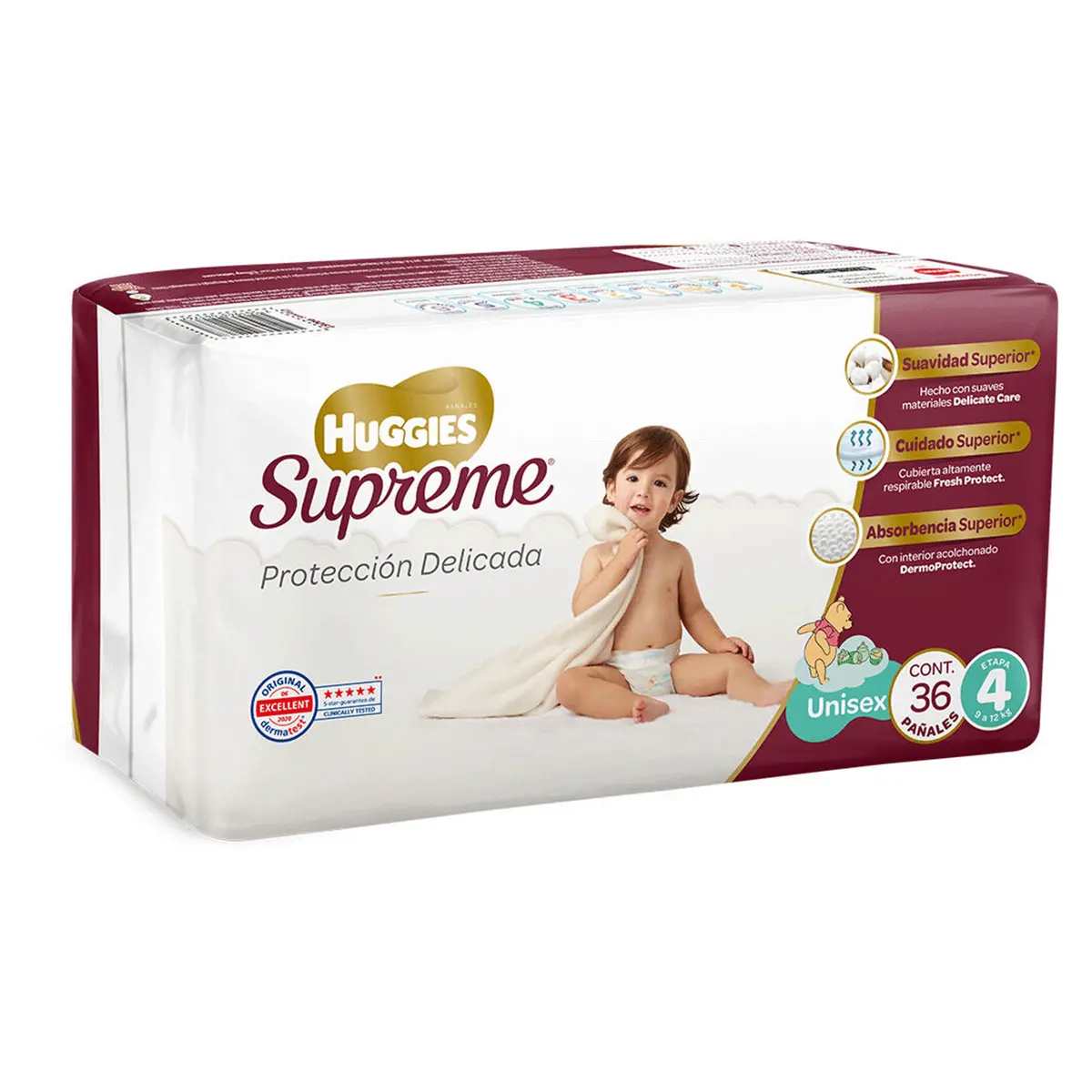 Pañal Huggies Supreme Etapa 4 Unisex 36 Unidades 1