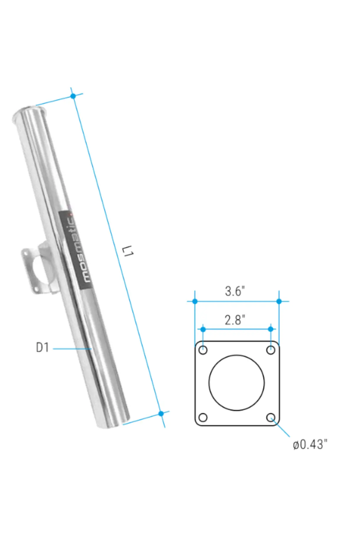 Mosmatic Wand Holder 29.083 – Wall Mount, 23.2" × 2.4" 1