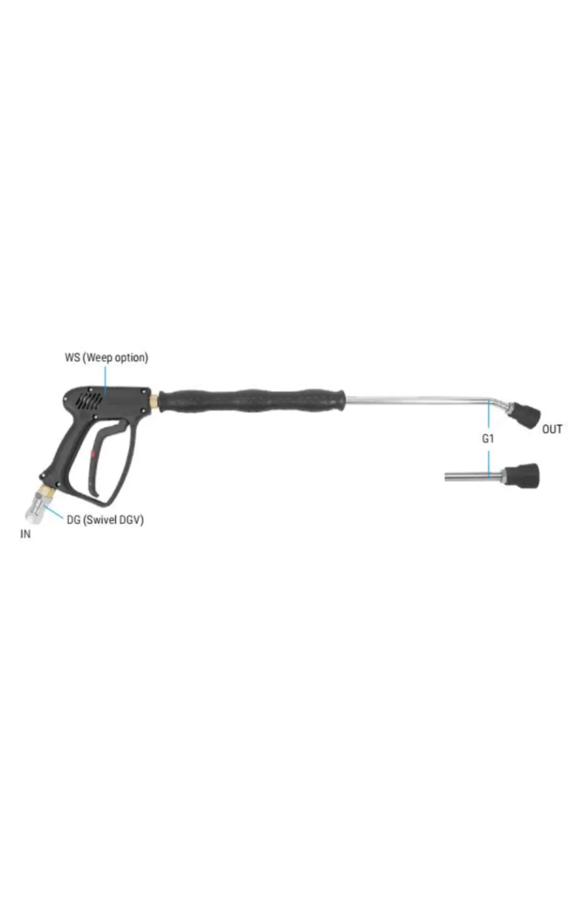 Mosmatic Polyurethane Pro Bent Wand 28.533 – G3/8" F X 1/4" Nptf 1