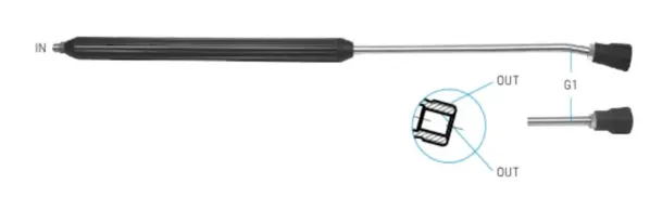 Mosmatic Polyurethane Classic Bent Wand - 26.731 - 1/4" Male Inlet - 1/4" Nfmt Out 1
