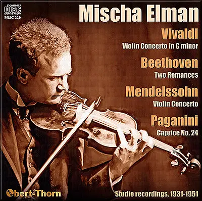 Mischa Elman Plays Vivaldi, Beethoven, Mendelssohn, Paganini (1931-1951) - Pasc339 - Cd 1
