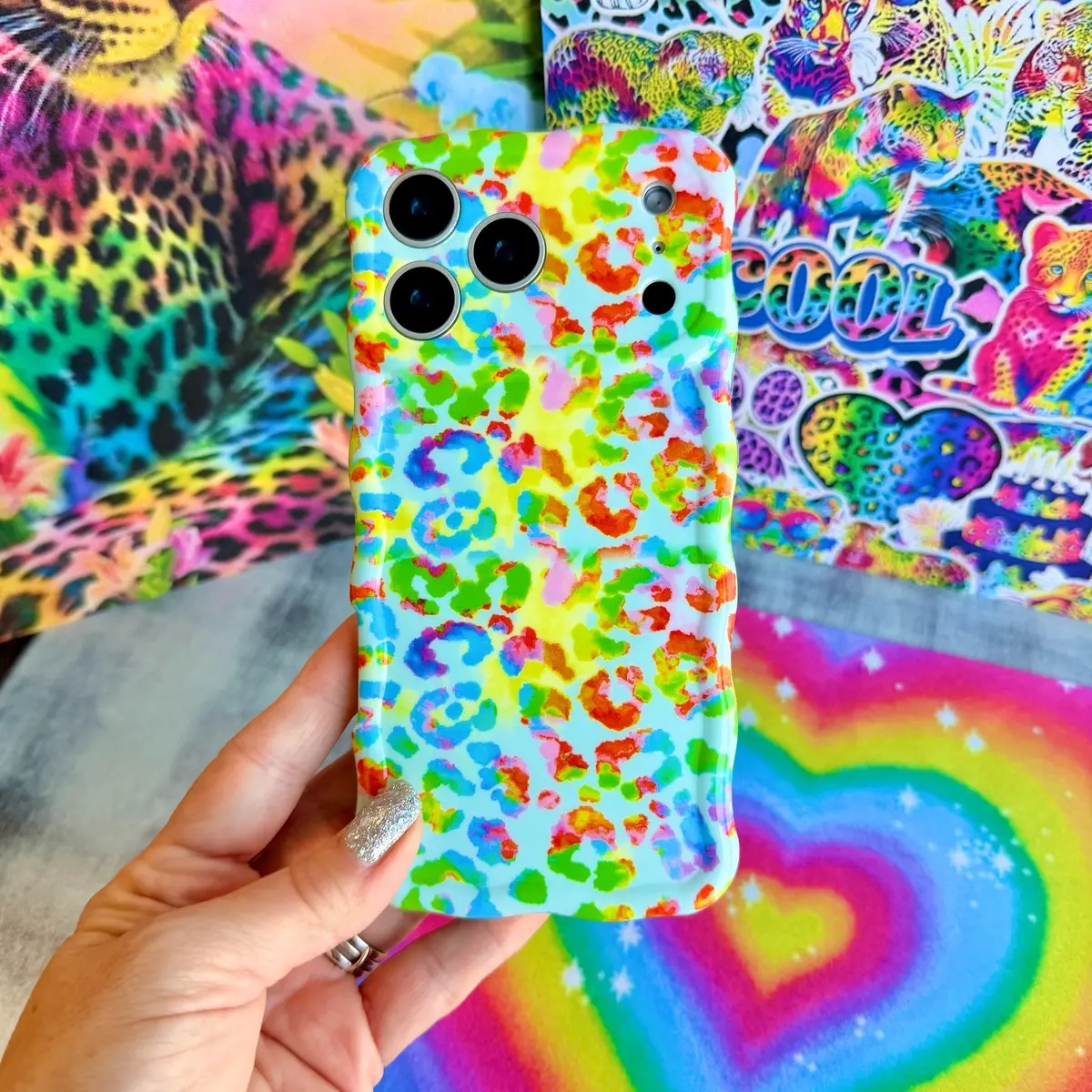 Rainbow Roar Leopard Wavy Luxe Magsafe Case For Iphone 1