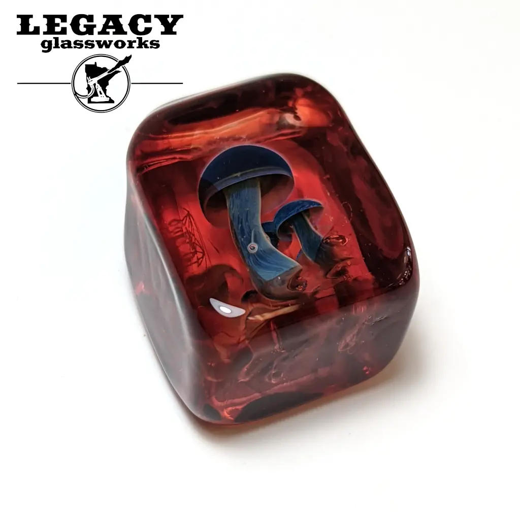 Jes Durfee Red Mushroom Cluster Cuboid Pendant 1