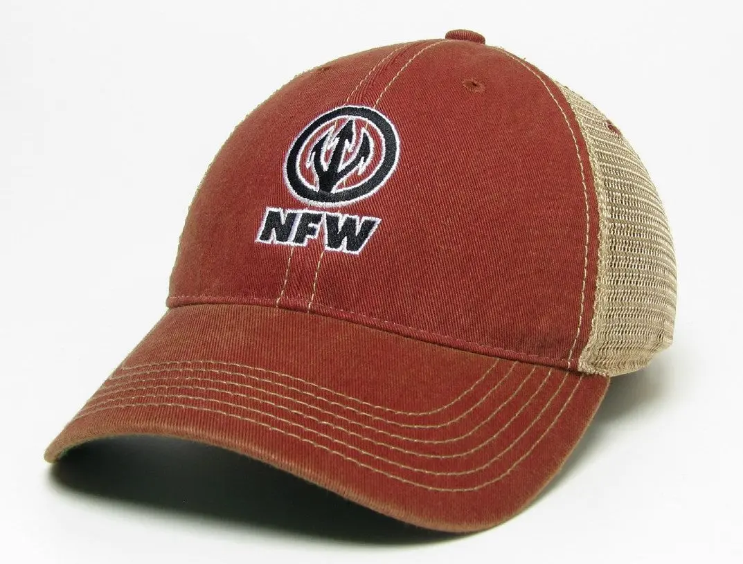 Nfw Trident Trucker Hat, Vintage Nantucket Red 1