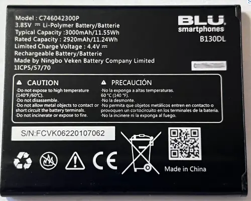 Blu View 2 B130dl B131dl C746042300p Cell Phone Battery 1