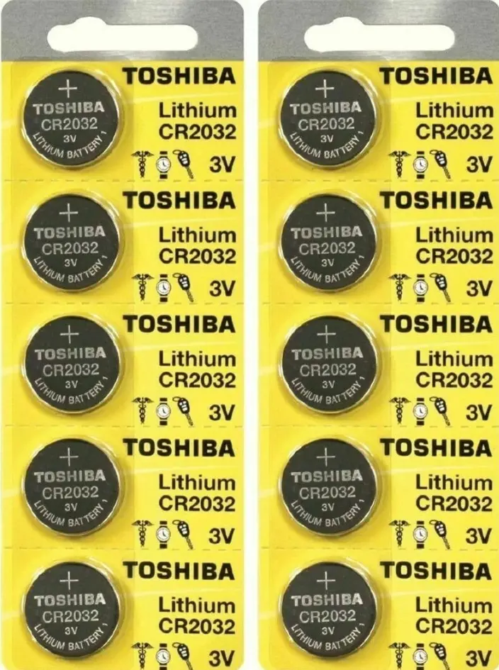 Toshiba Cr2032 Cr 2032 3V Lithium Battery Br2032 Dl2032 Remote (10 Pack) 2