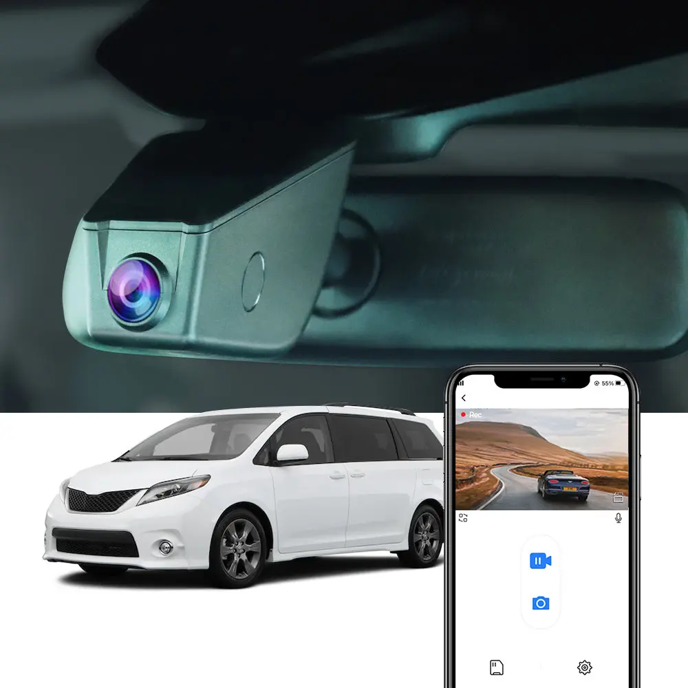 Fitcamx Dash Cam For Toyota Sienna 2014 - 2016 1