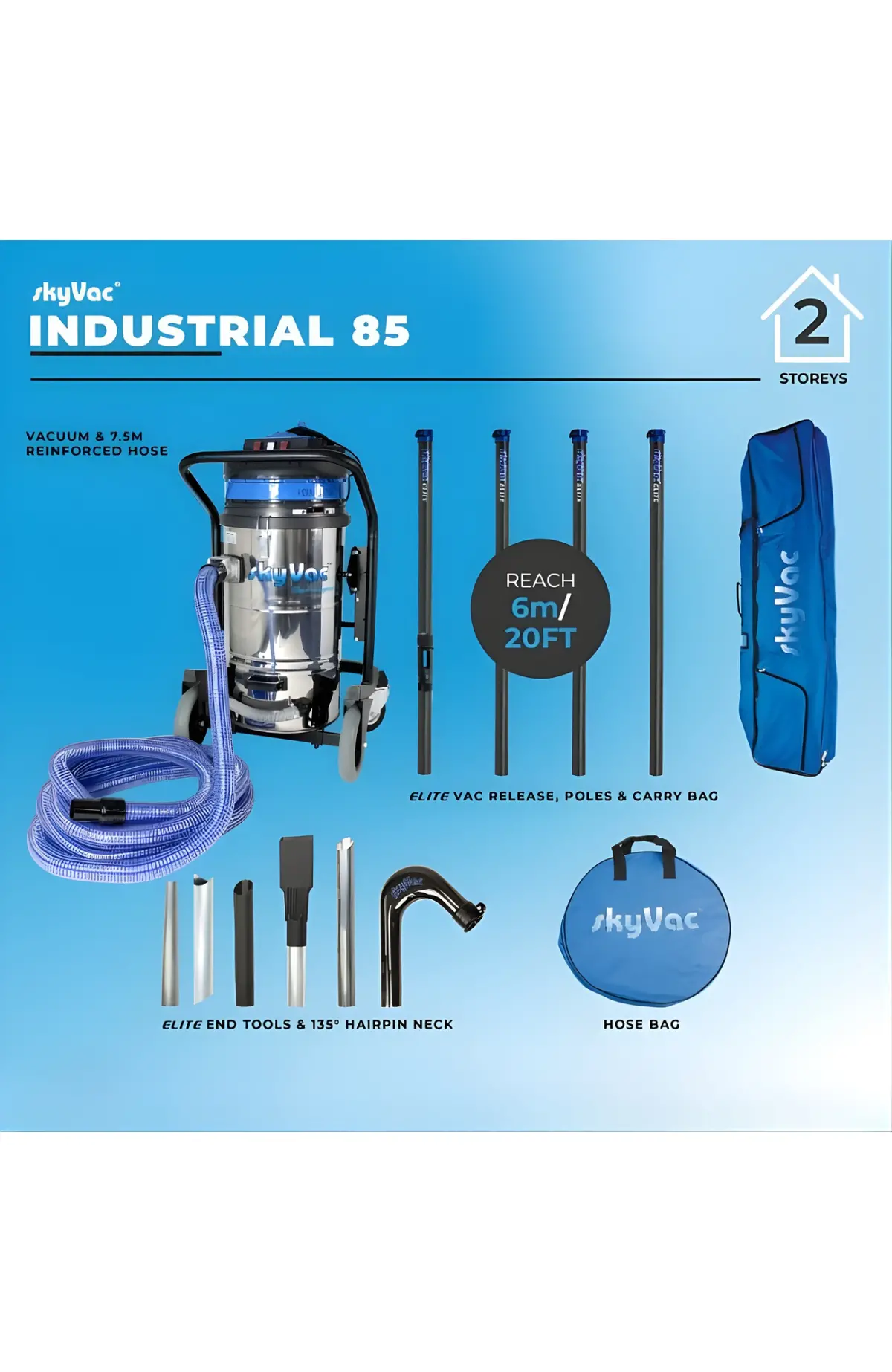 Skyvac® 85 Elite Industrial Gutter Cleaning System (You Choose) 1
