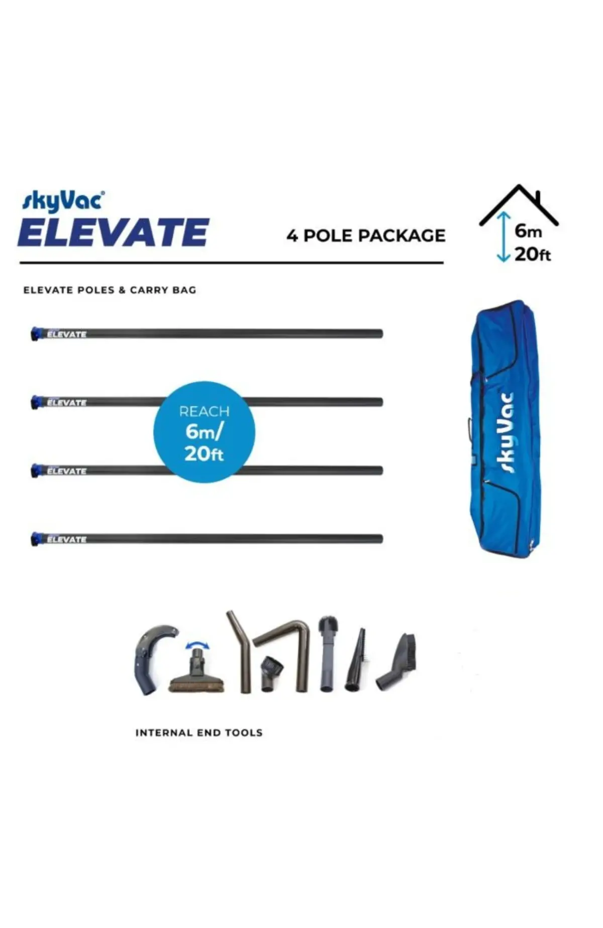 Skyvac® Elevate Internal High Dusting Carbon Fiber Pole Set 1
