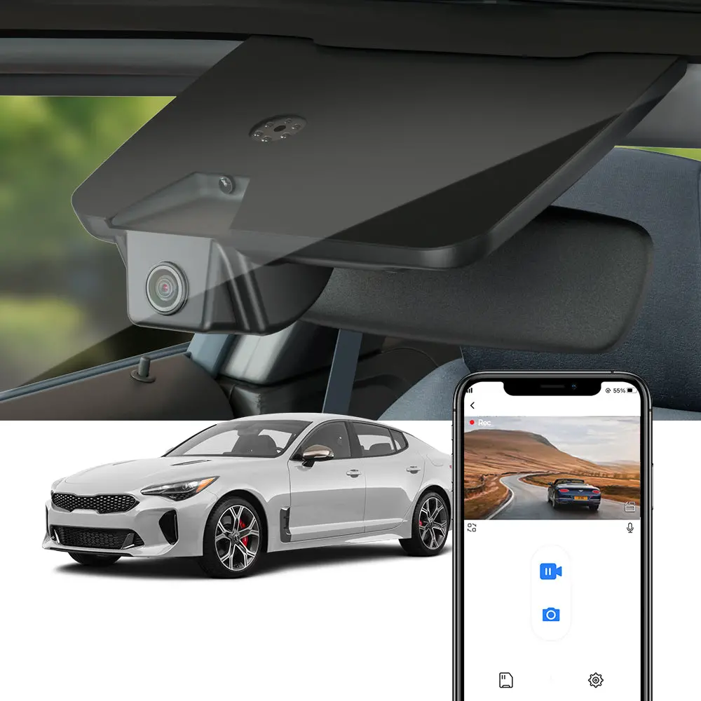 Fitcamx Dash Cam For Kia Stinger 2018 - 2021 1St Gen (Rear Mirror Cover Part Number 96010-J5010) 1