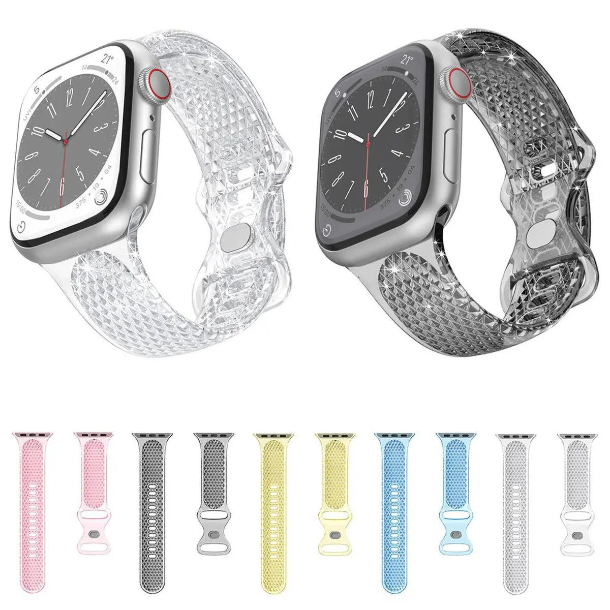 Clearglide Jellygroove Silicone Sport Band For Apple Watch Multiple Colors Available 1
