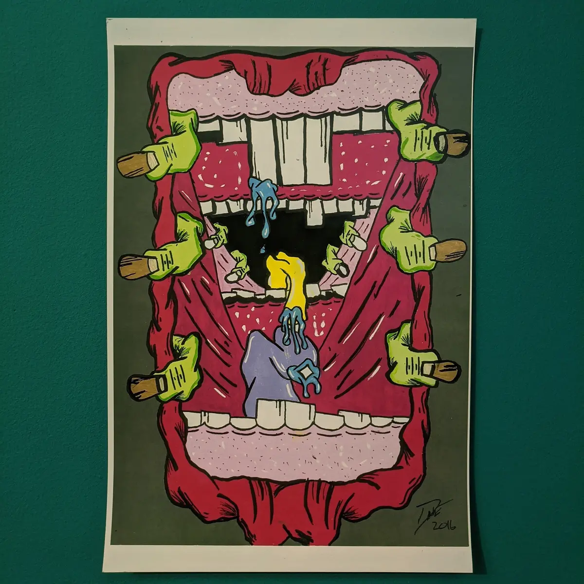 Trippy Dude Mouth Crawler Print 1
