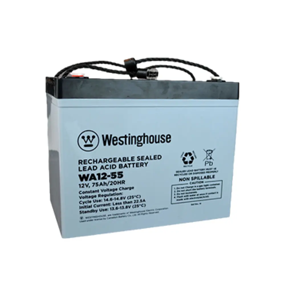 Westinghouse Wa12-55N-F11, 12V 55Ah F11 Terminal Sealed Lead Acid Rechargeable Battery 1