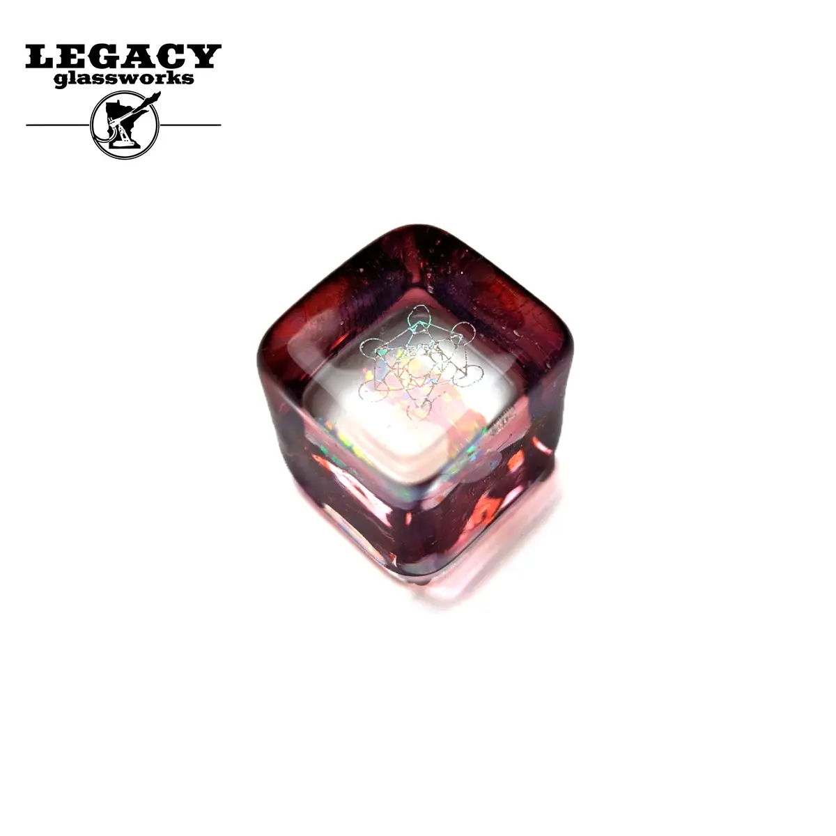 Jes Durfee Opal Pink Cube Paperweight 1