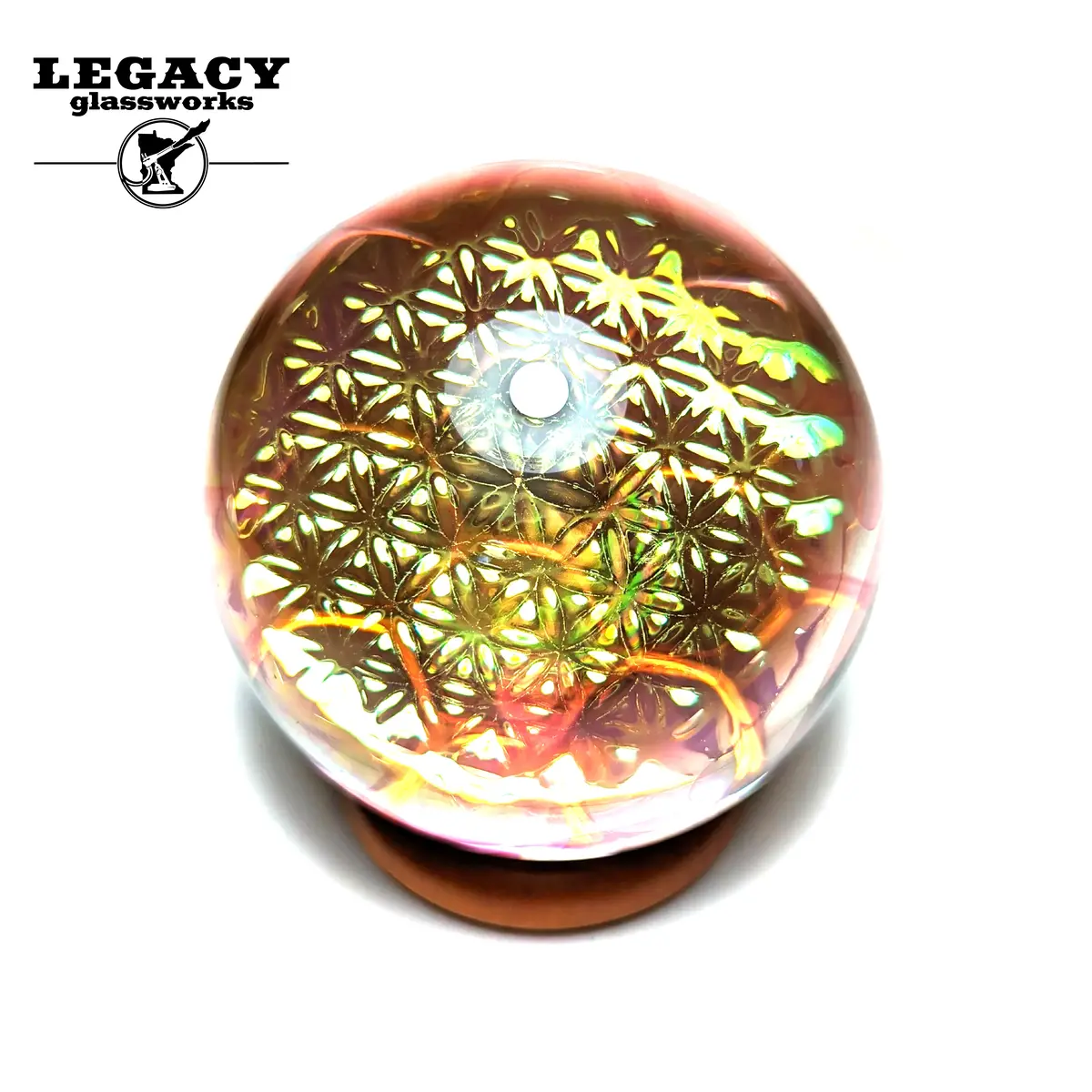Jes Durfee Big Fumed Honeycomb/Flower Of Life Marble 1