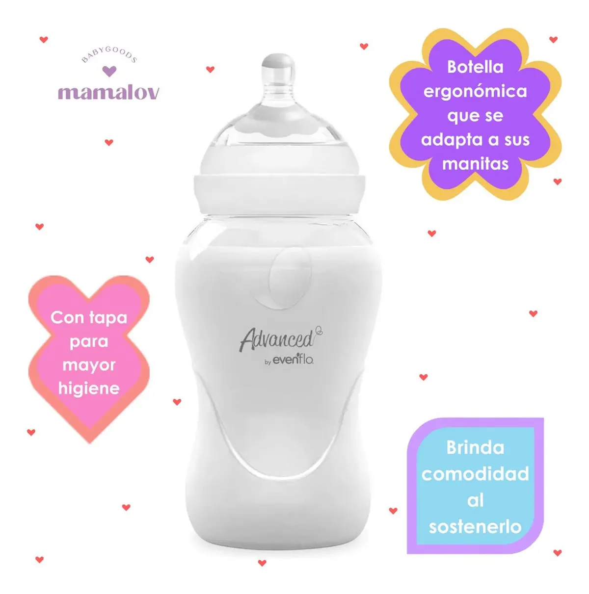 Biberones Para Bebé Set 2 Pzas Evenflo Advanced 9Oz Transp 2