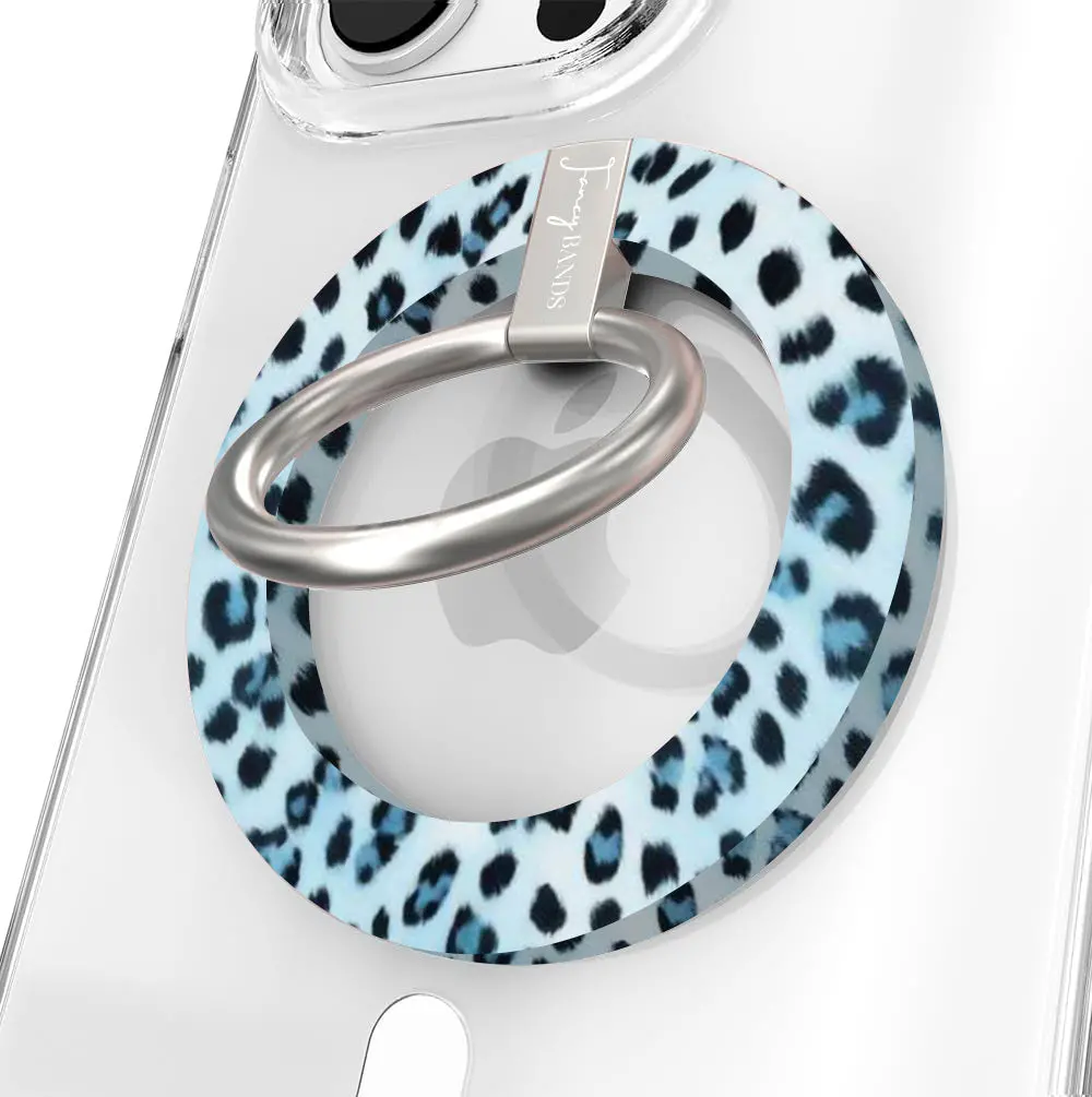 Blue Ice Leopard Hold It Fancy Magsafe Grip Ring 1