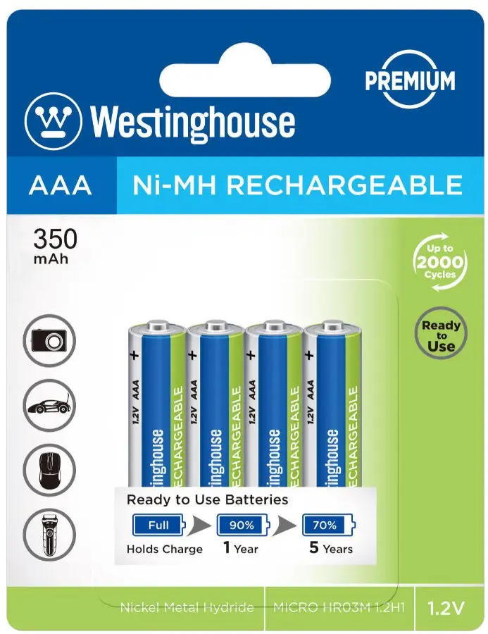 Aaa Ni-Mh Rechargeable Batteries Pack Of 4 1