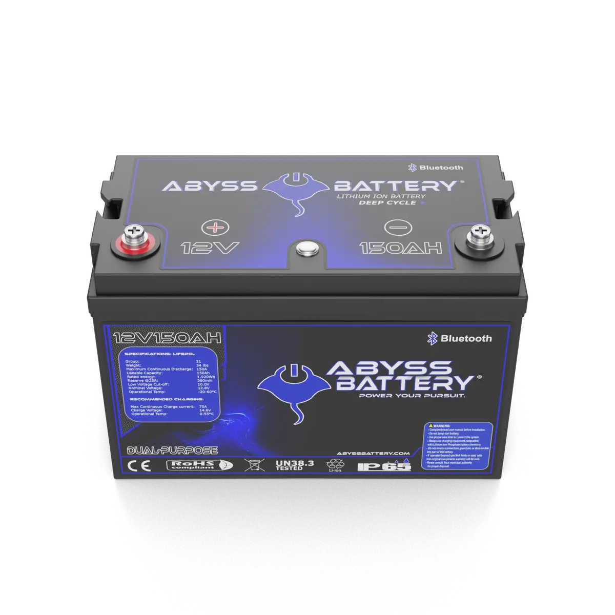Abyss® 12V 150Ah Dual Purpose Lithium Marine Battery 1