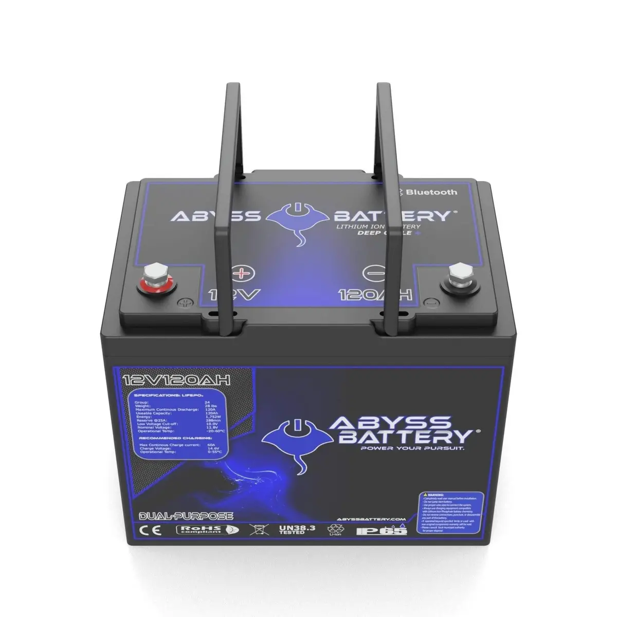 Abyss® 12V 120Ah Dual Purpose Lithium Marine Battery 1