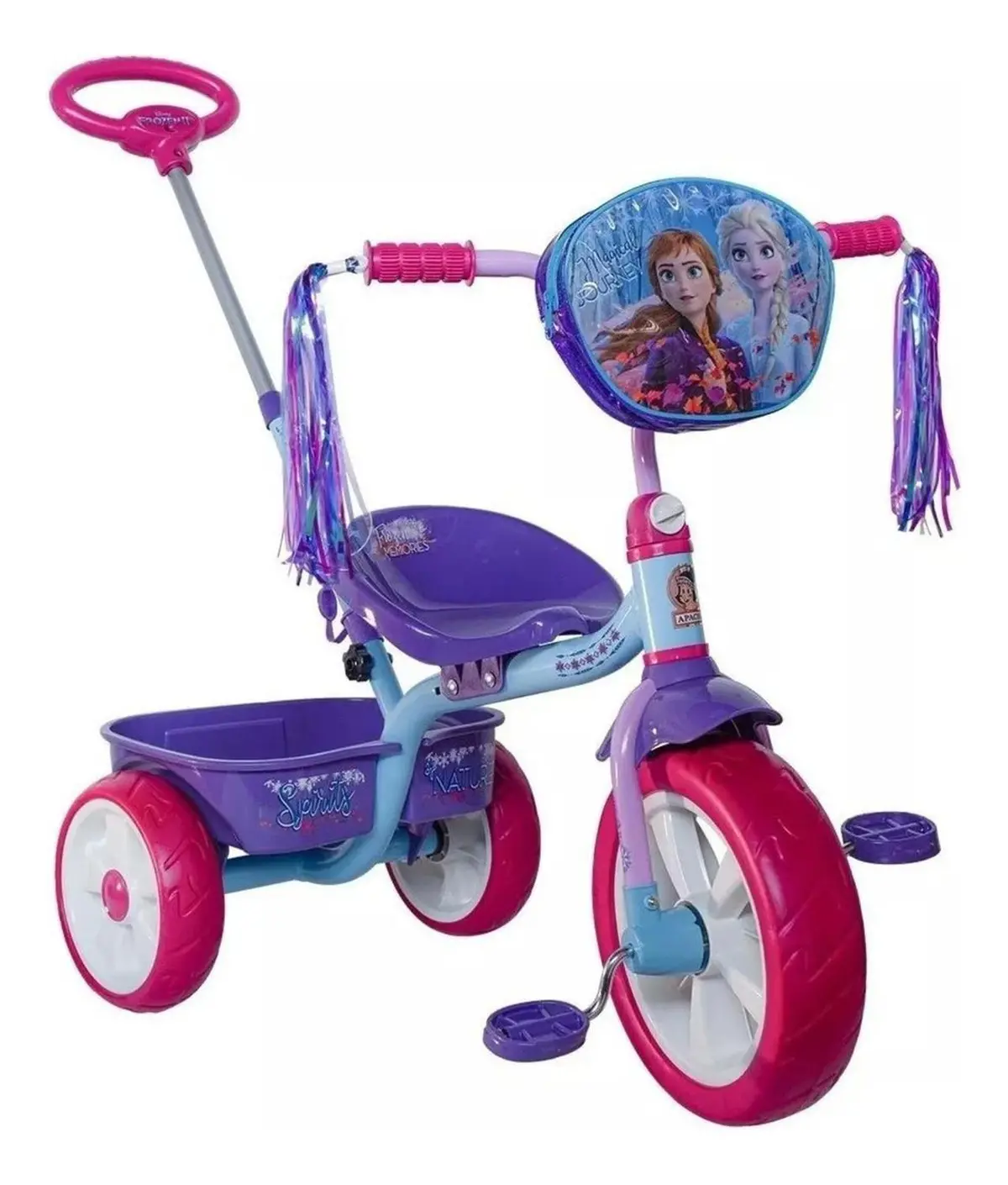 Triciclo Para Niña Frozen Con Barra Empuje - Rosa - Apache 1