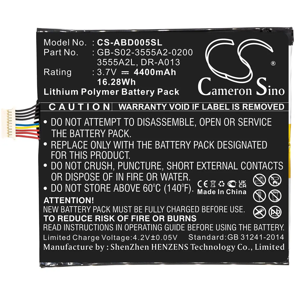 Amazon Kindle Fire Replacement Battery D01400 3555A2l 3.7V 1
