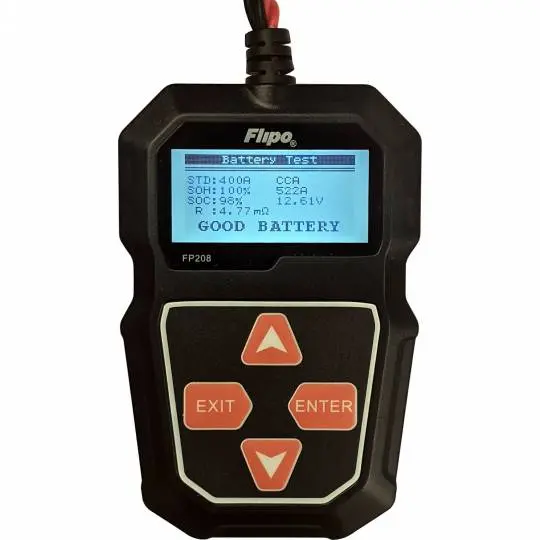 Automotive Battery Tester Flipo Fp208 Digital Battery Tester - Works On Cars, Trucks, Bikes, And More 1