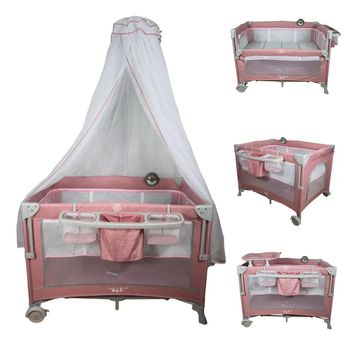 Cuna De Viaje Para Bebé Colecho Con Mosquitero Ts001 - Rosa 1