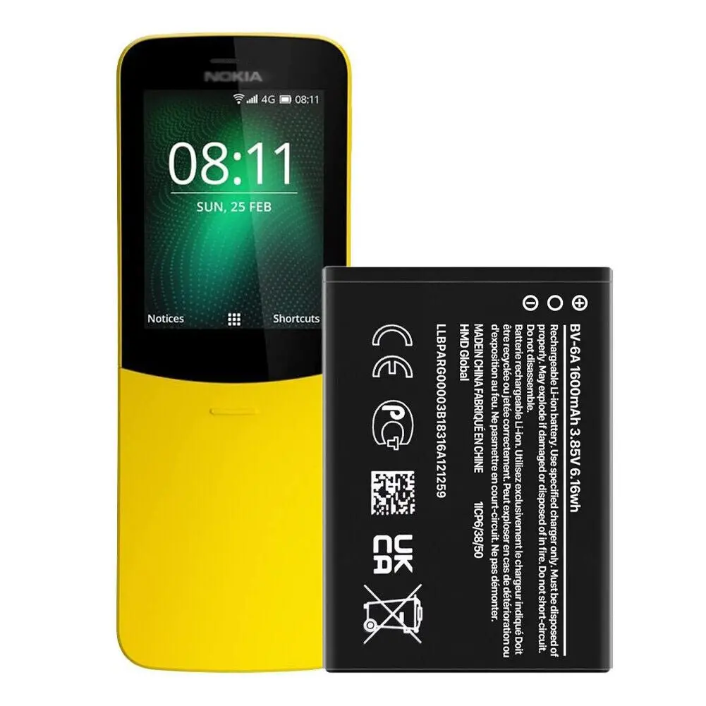Nokia Bv-6A Battery 2720 V Flip Replacement Ta-1295 1500Mah 3.8V 1