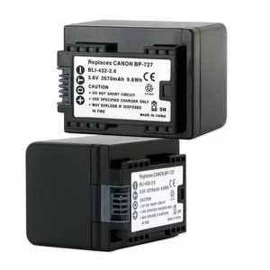 Battery For Canon Bp-727 3.6V 2670Mah 1