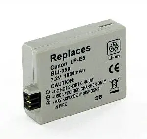 Battery For Canon Lp-E5 Lpe5 Rebel Xsi Xs T1i 450D 1