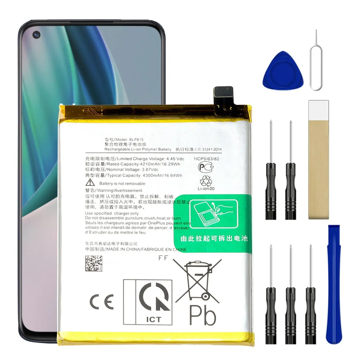 Battery For Oneplus Nord N10 5G Be2029  Blp815 With Tools 1